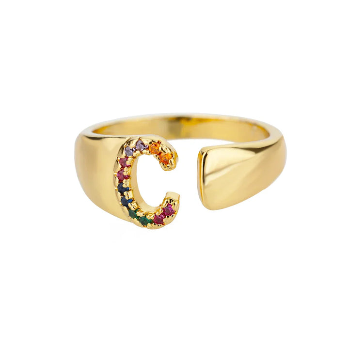 Calm - Gold Stainless Steel Monogram Ring
