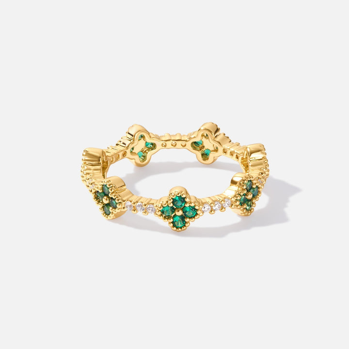 Lucky - Four-Leaf Clover Crystal Ring