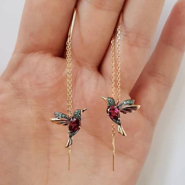 Colibri Enamel & Zirconium Earrings